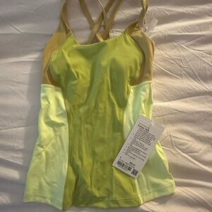 lululemon athletica Yellow and Tan Tank Top